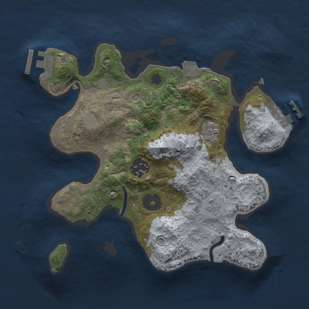 Rust Map: Procedural Map, Size: 2500, Seed: 4896, 9 Monuments