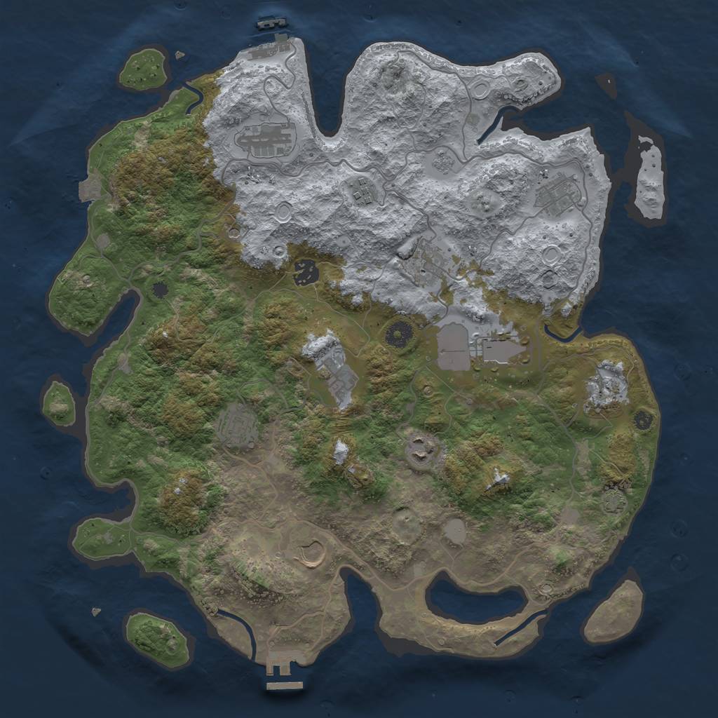 Rust Map: Procedural Map, Size: 4000, Seed: 269060240, 19 Monuments