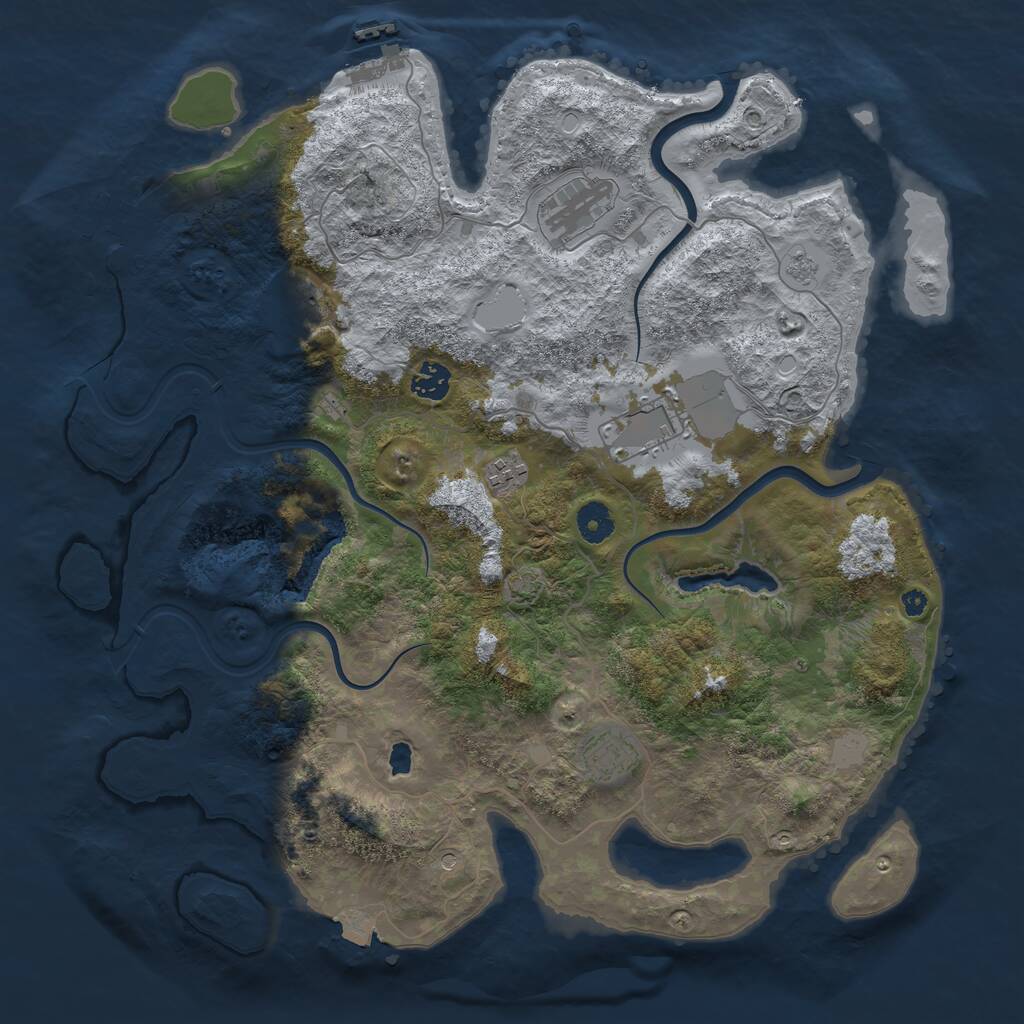 Rust Map: Procedural Map, Size: 4000, Seed: 269060240, 12 Monuments