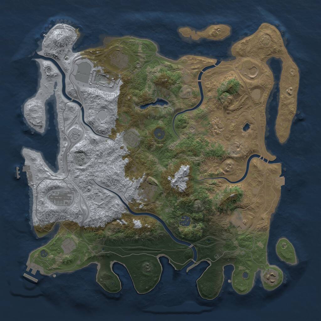 Rust Map: Procedural Map, Size: 4250, Seed: 42358991, 17 Monuments