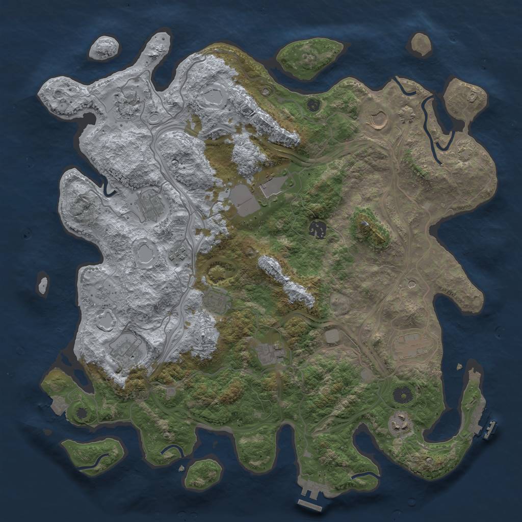 Rust Map: Procedural Map, Size: 4250, Seed: 1144408451, 19 Monuments