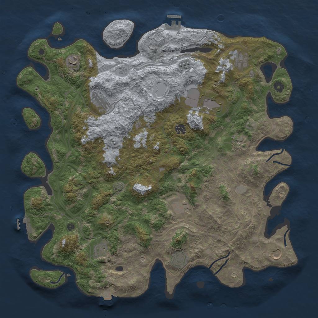 Rust Map: Procedural Map, Size: 4500, Seed: 592710520, 19 Monuments