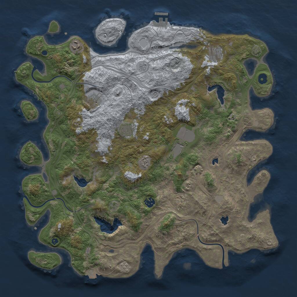 Rust Map: Procedural Map, Size: 4500, Seed: 592710520, 13 Monuments