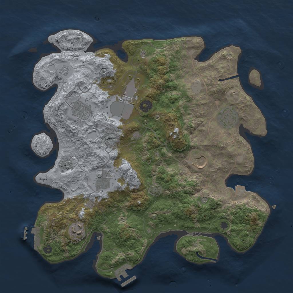 Rust Map: Procedural Map, Size: 3500, Seed: 1004517876, 15 Monuments