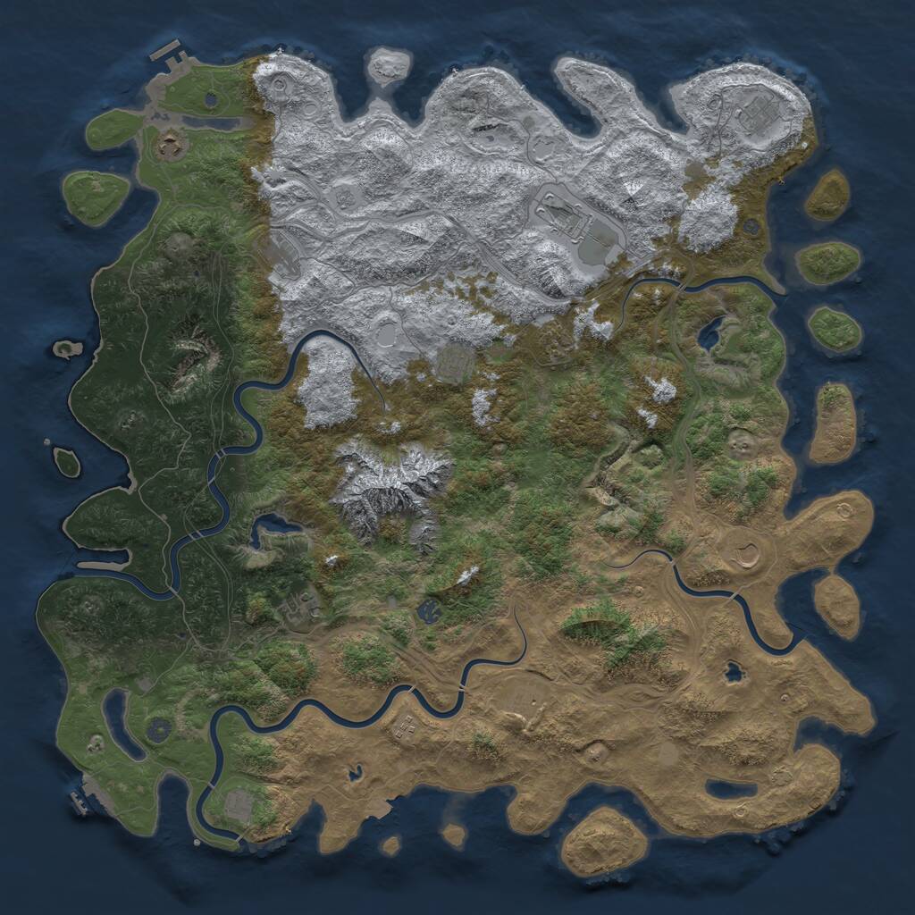 Rust Map: Procedural Map, Size: 5600, Seed: 1702667361, 17 Monuments