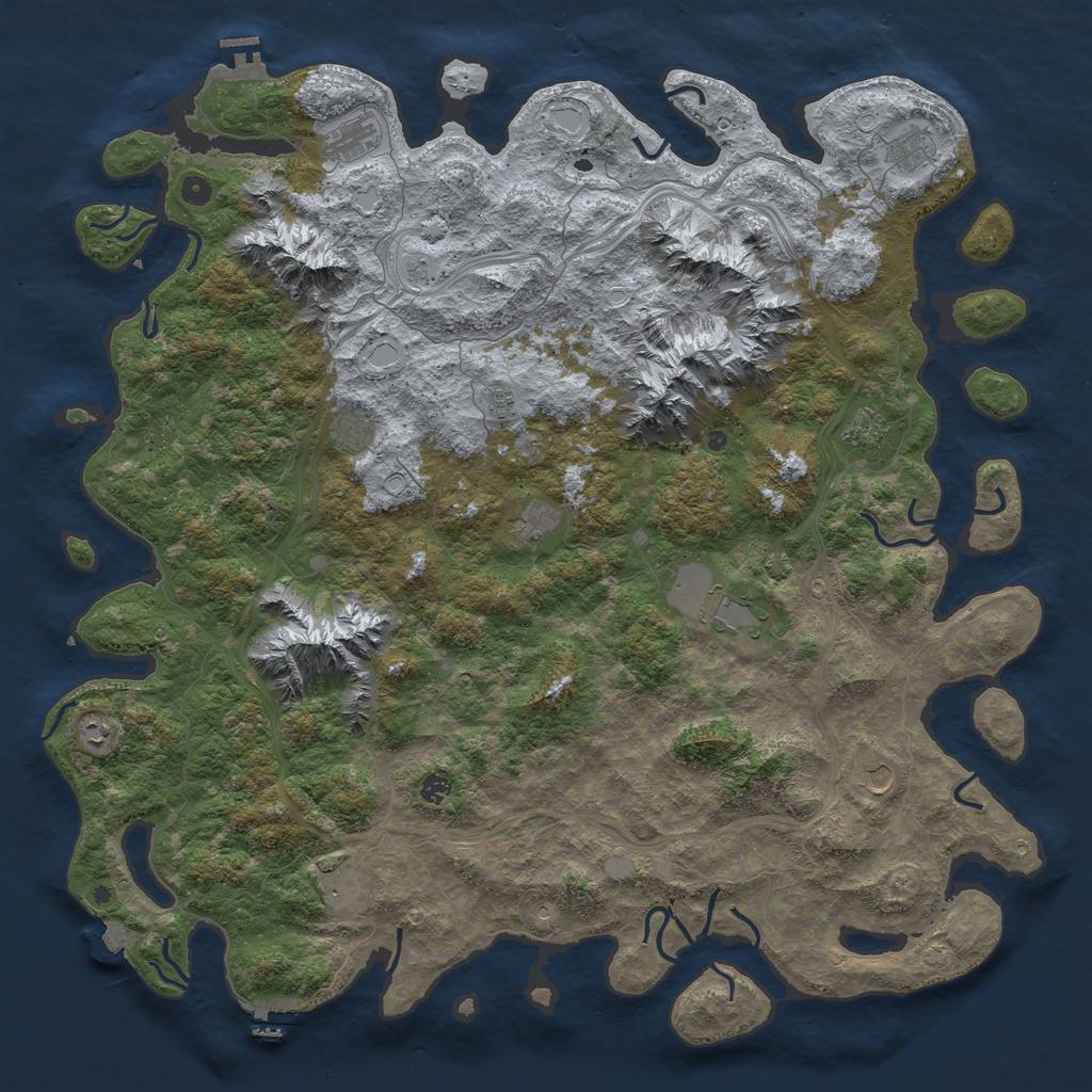 Rust Map: Procedural Map, Size: 5600, Seed: 1702667361, 19 Monuments