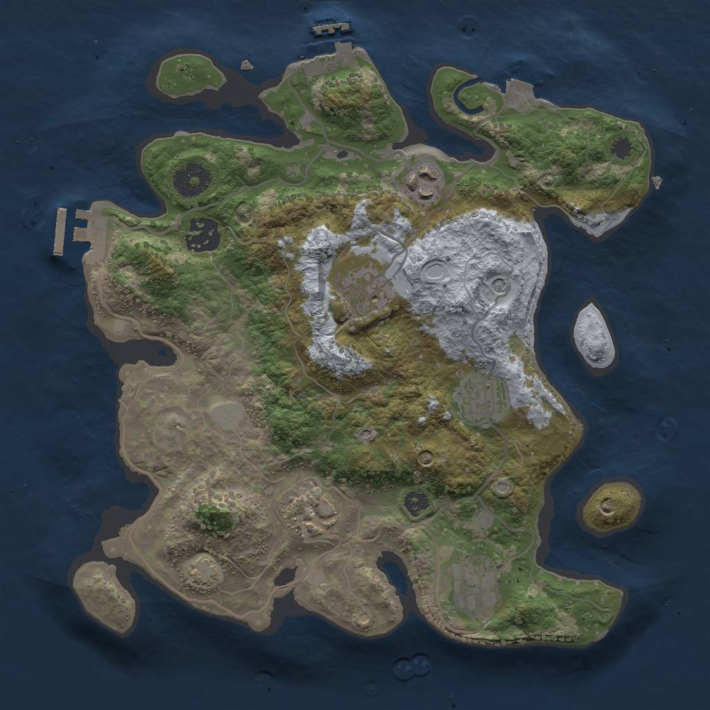 Rust Map: Procedural Map, Size: 3000, Seed: 813482239, 13 Monuments