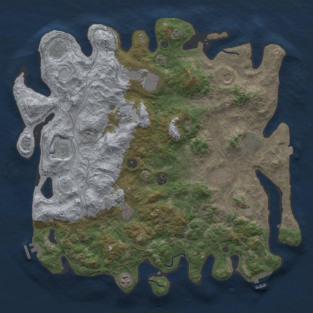 Rust Map: Procedural Map, Size: 4500, Seed: 262465478, 19 Monuments