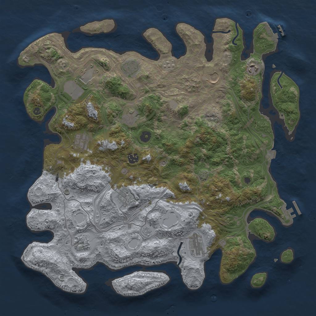 Rust Map: Procedural Map, Size: 4250, Seed: 619239201, 19 Monuments