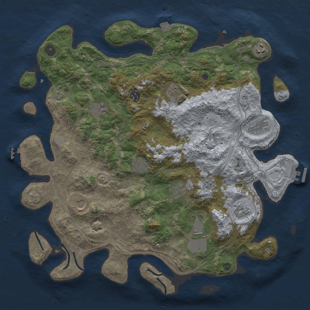 Rust Map: Procedural Map, Size: 4250, Seed: 1325966278, 19 Monuments