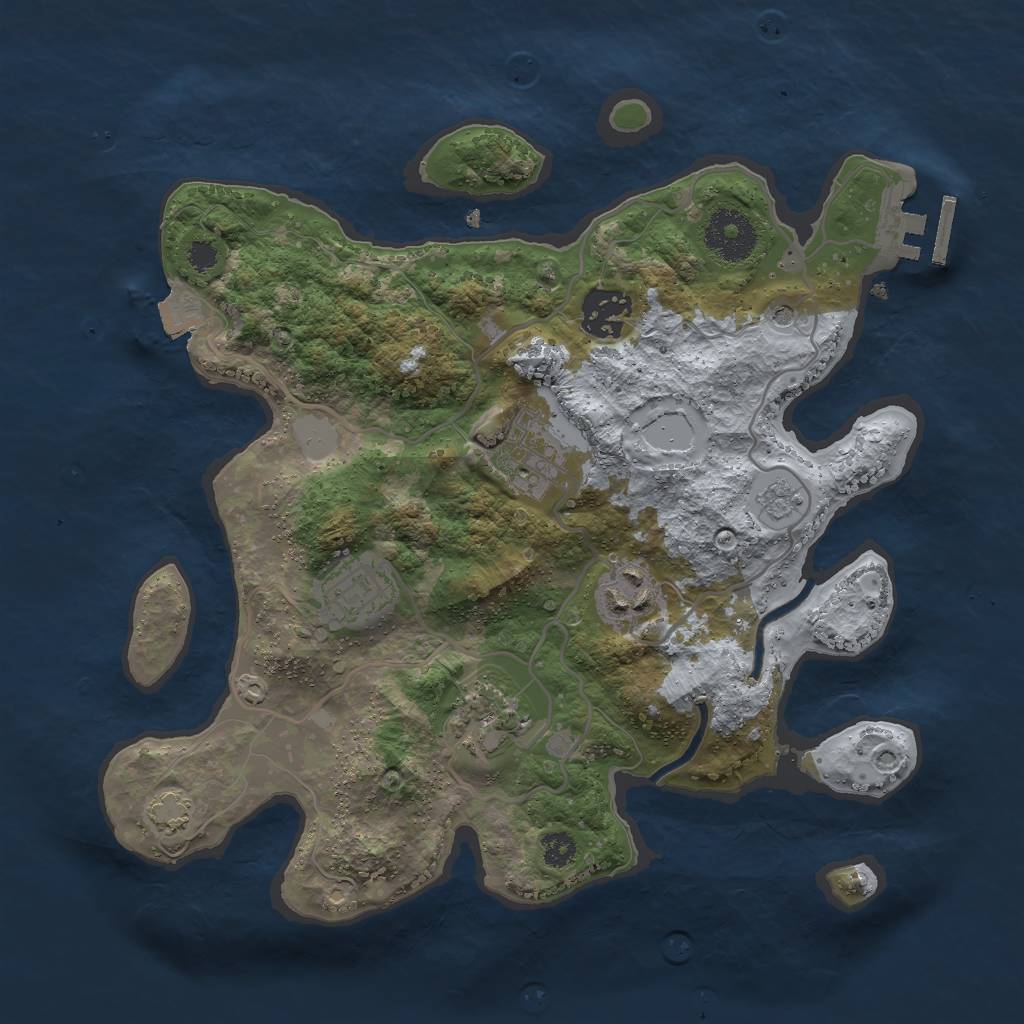 Rust Map: Procedural Map, Size: 3000, Seed: 55556666, 12 Monuments