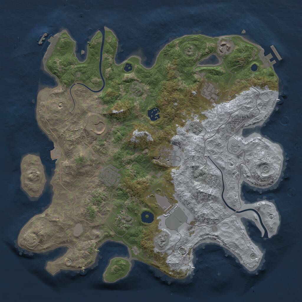 Rust Map: Procedural Map, Size: 3600, Seed: 1459566797, 15 Monuments