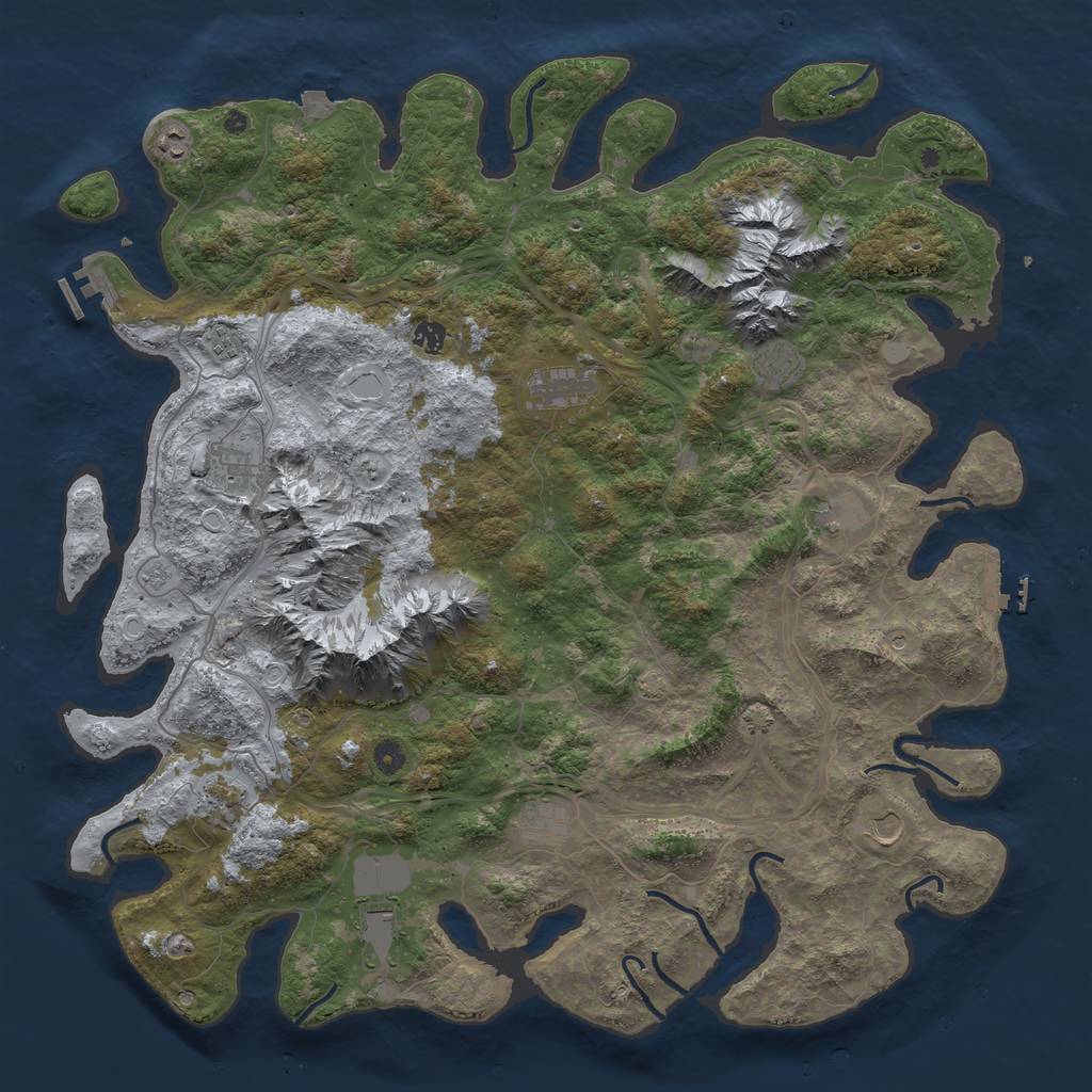 Rust Map: Procedural Map, Size: 5000, Seed: 1995415809, 19 Monuments