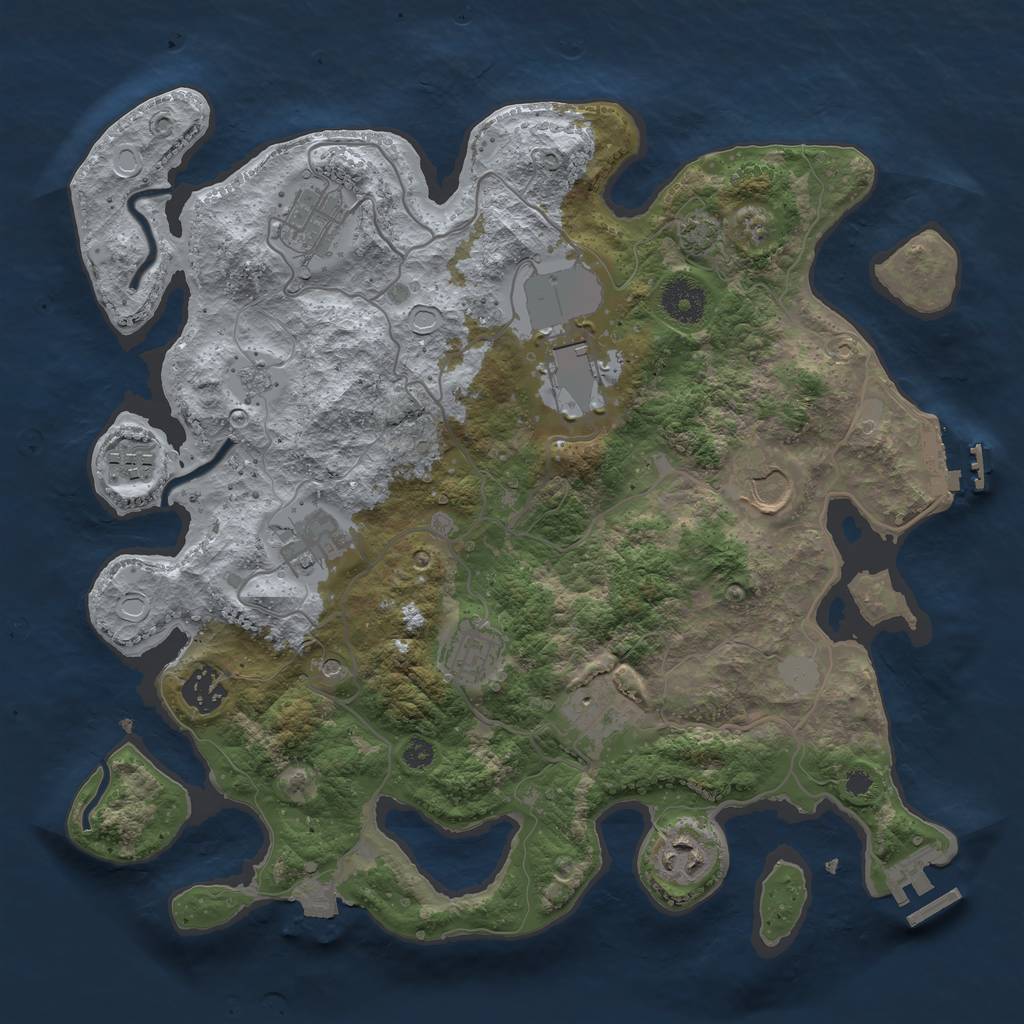 Rust Map: Procedural Map, Size: 3500, Seed: 1616930688, 17 Monuments