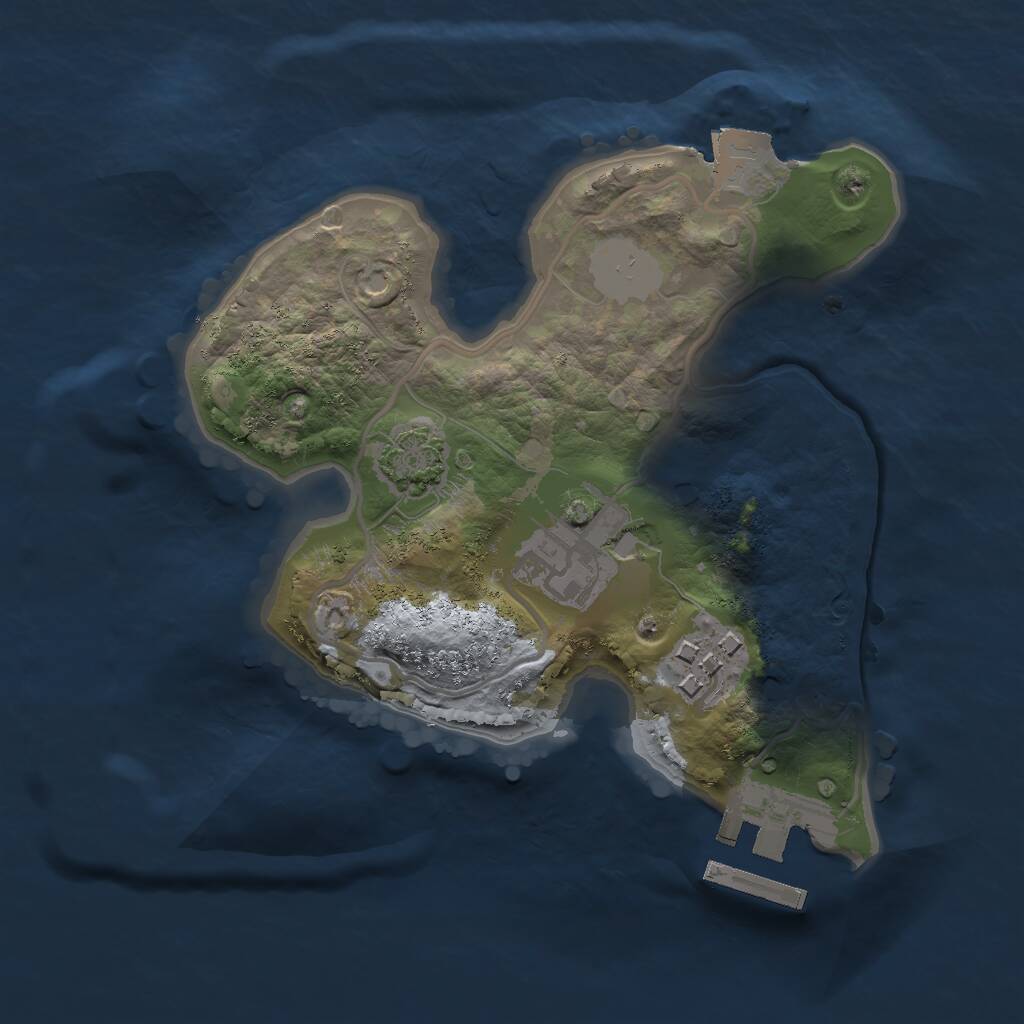 Rust Map: Procedural Map, Size: 2000, Seed: 47777, 5 Monuments