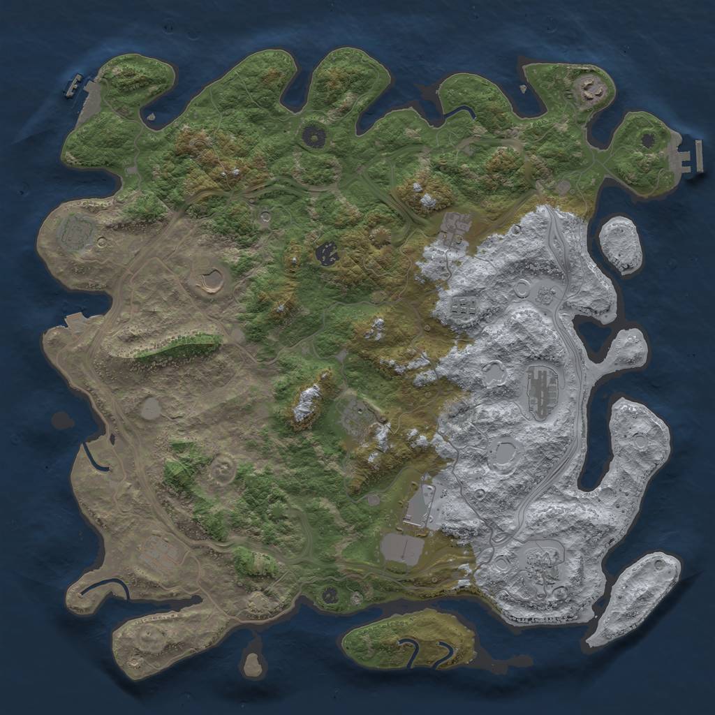 Rust Map: Procedural Map, Size: 4500, Seed: 273914364, 19 Monuments