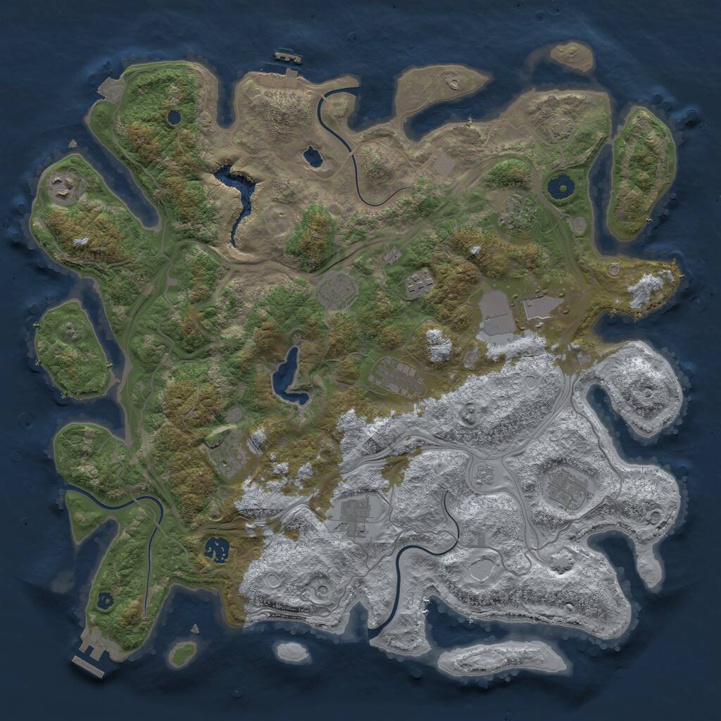Rust Map: Procedural Map, Size: 4250, Seed: 1993566566, 16 Monuments