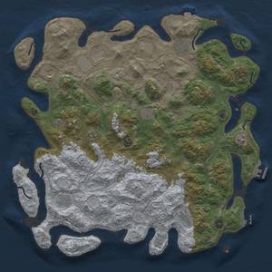 Thumbnail Rust Map: Procedural Map, Size: 4600, Seed: 1392816931, 19 Monuments