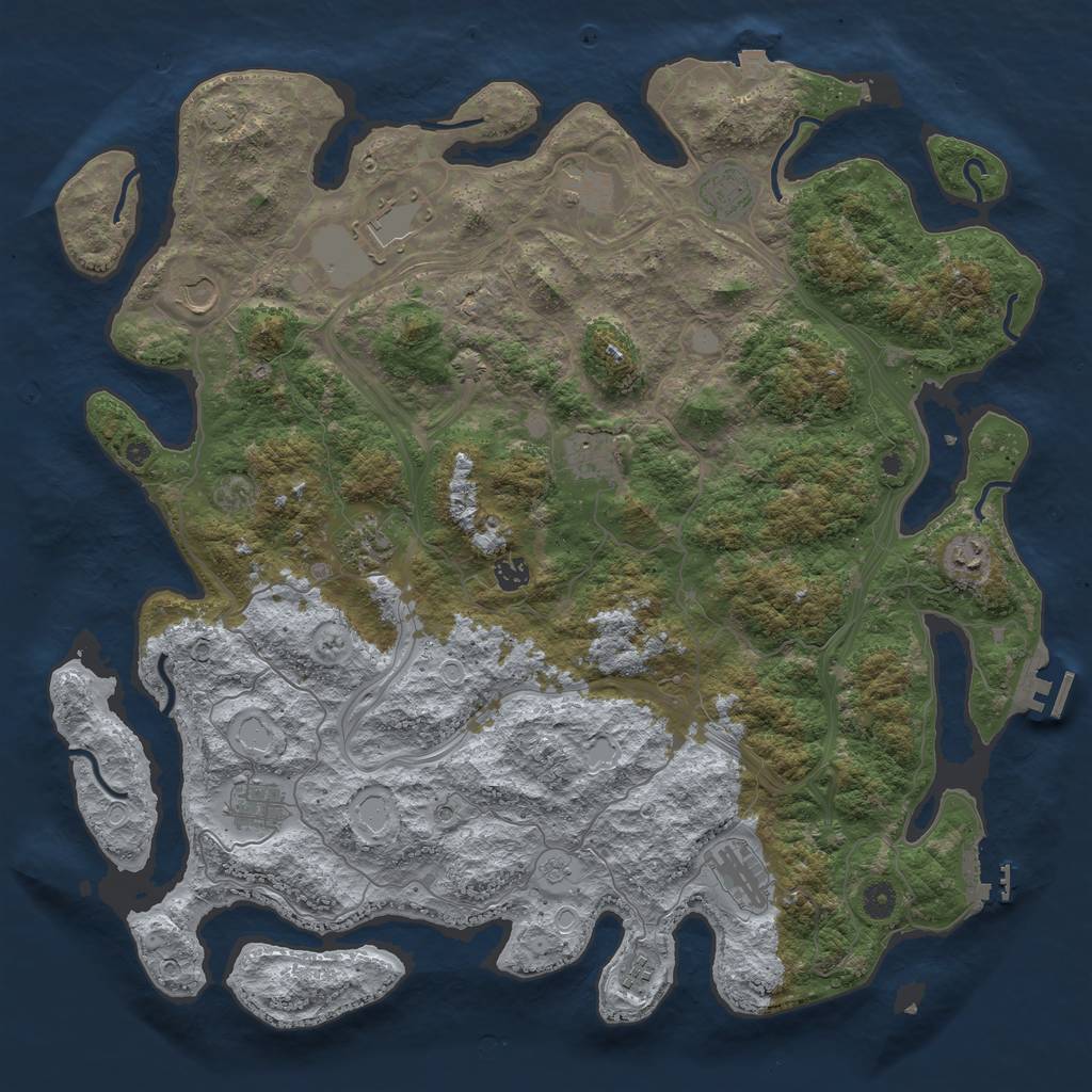 Rust Map: Procedural Map, Size: 4600, Seed: 1392816931, 19 Monuments