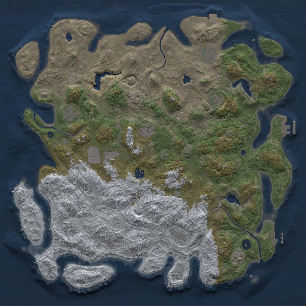 Rust Map: Procedural Map, Size: 4600, Seed: 1392816931, 16 Monuments