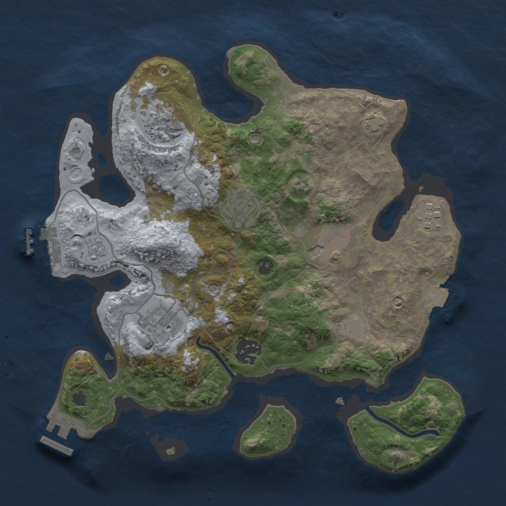 Rust Map: Procedural Map, Size: 3000, Seed: 4545567, 14 Monuments