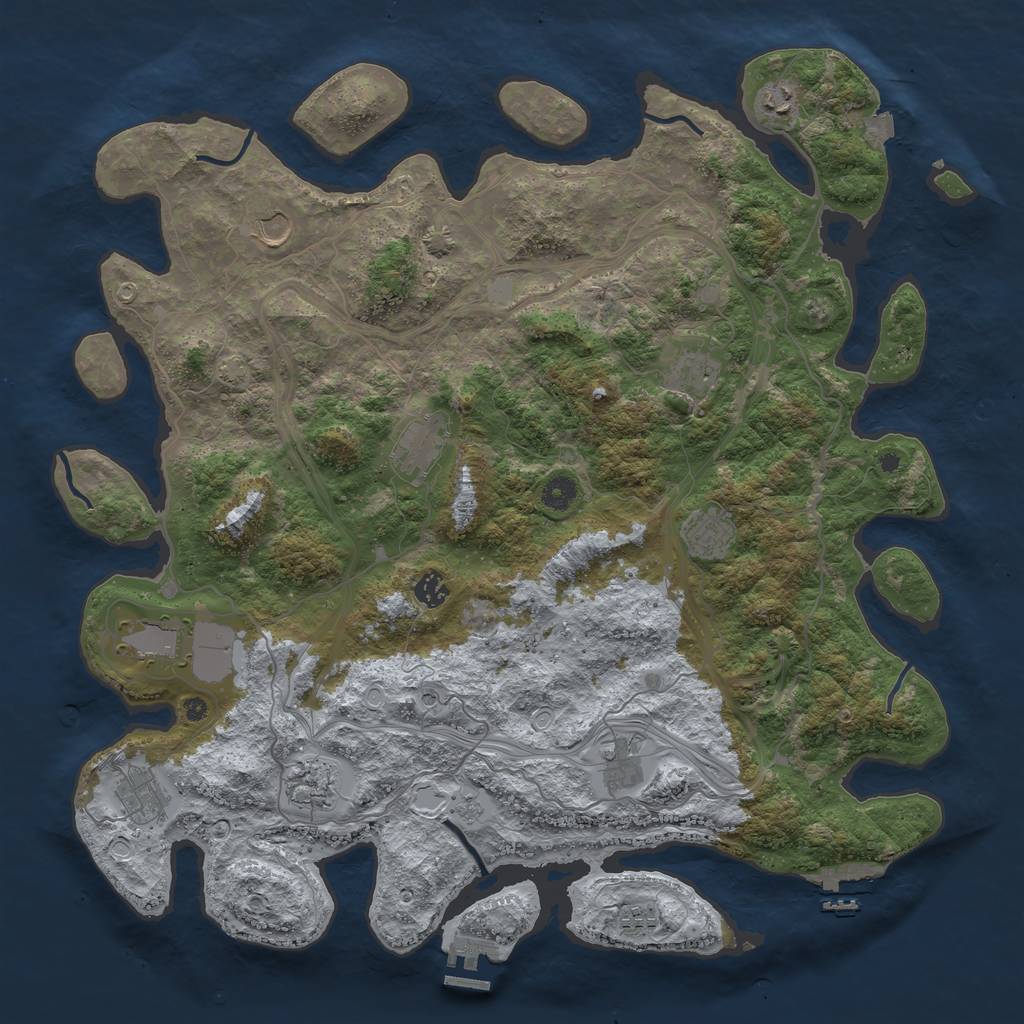 Rust Map: Procedural Map, Size: 4500, Seed: 2003502240, 19 Monuments