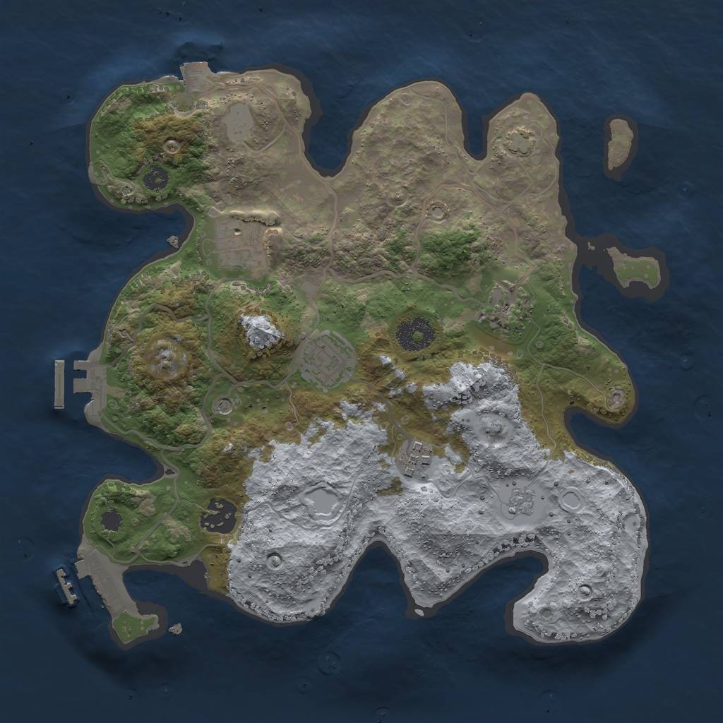 Rust Map: Procedural Map, Size: 3000, Seed: 530209570, 13 Monuments