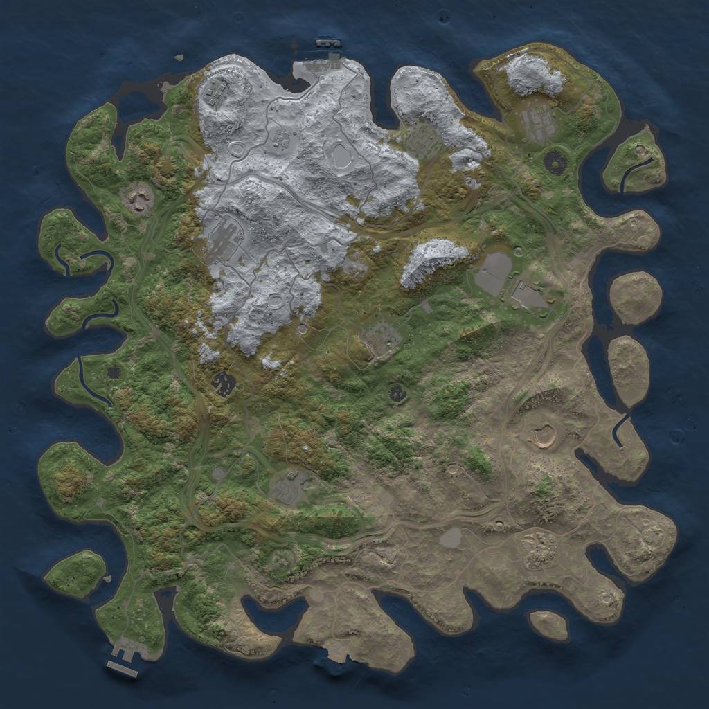 Rust Map: Procedural Map, Size: 4500, Seed: 1015645765, 19 Monuments