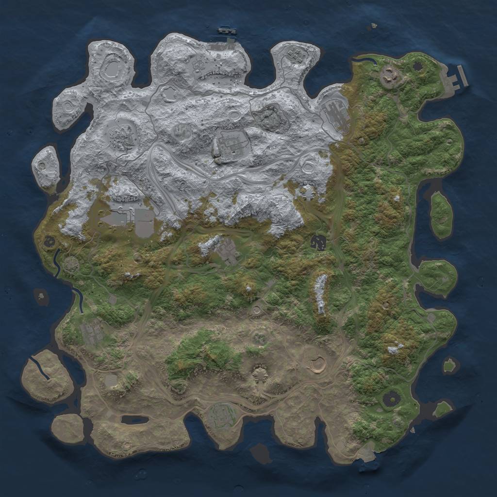 Rust Map: Procedural Map, Size: 4500, Seed: 25073565, 19 Monuments