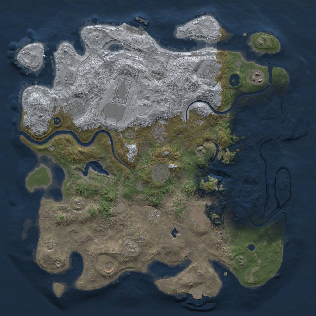 Rust Map: Procedural Map, Size: 4000, Seed: 1619366142, 15 Monuments