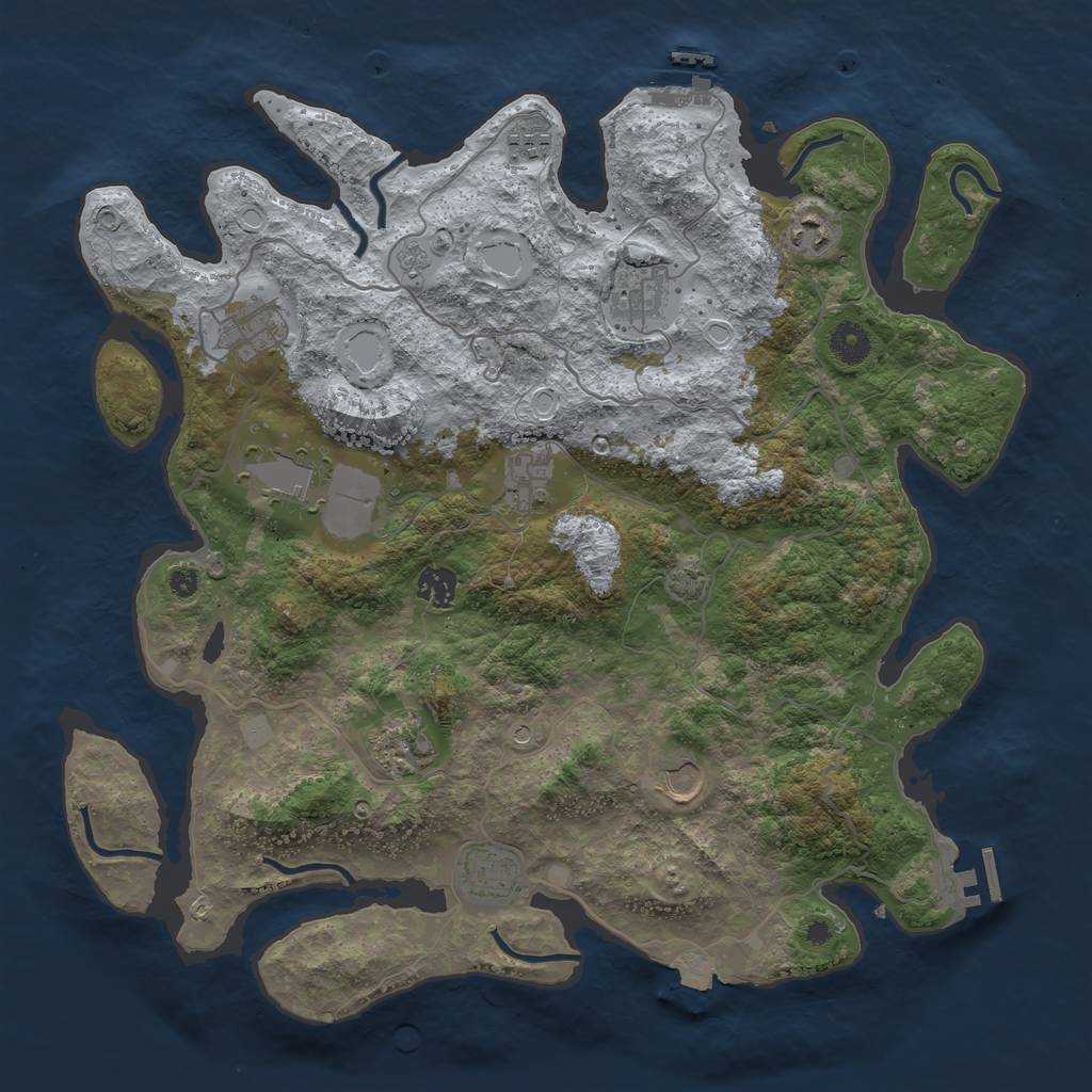 Rust Map: Procedural Map, Size: 4000, Seed: 526628622, 18 Monuments