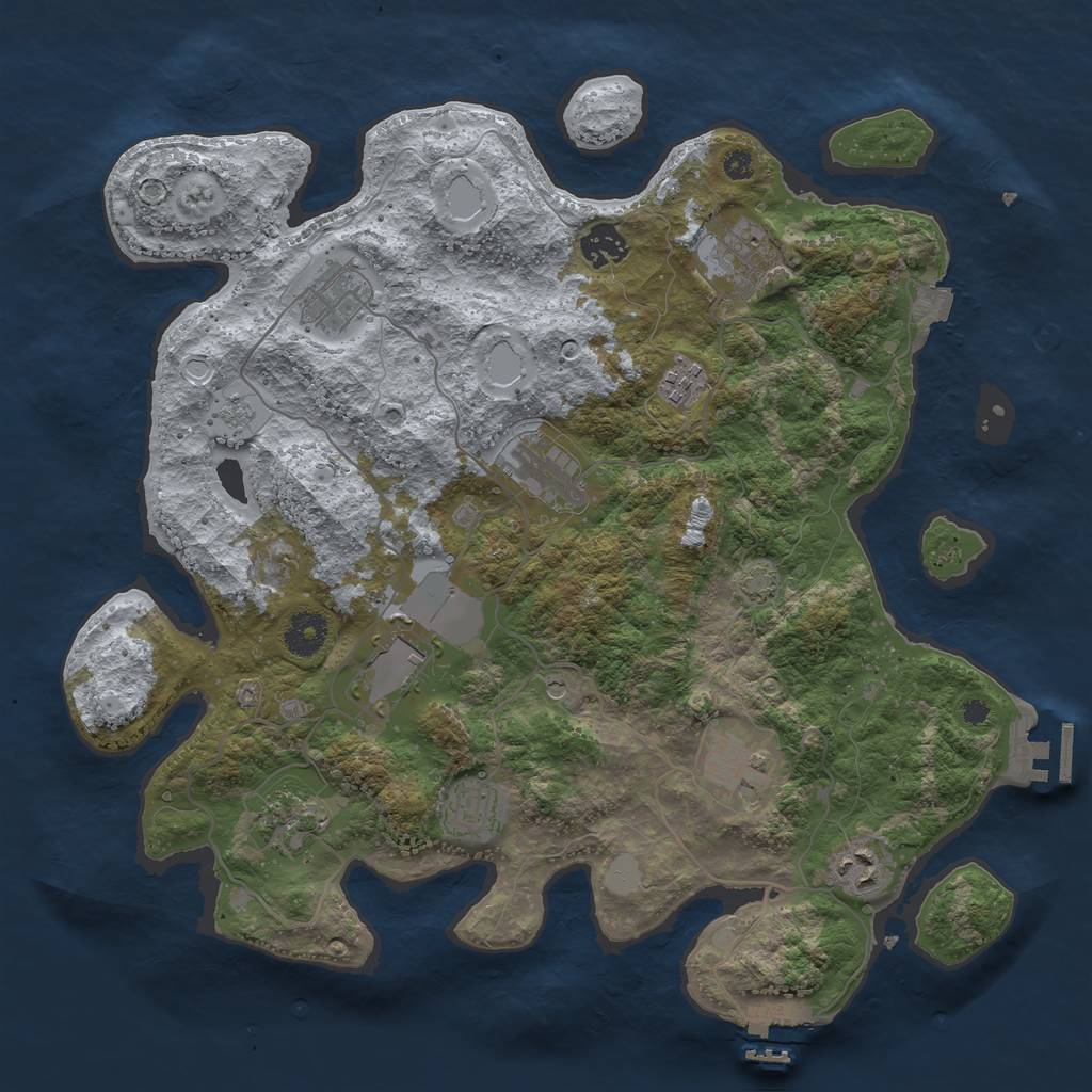 Rust Map: Procedural Map, Size: 3700, Seed: 16003567, 18 Monuments