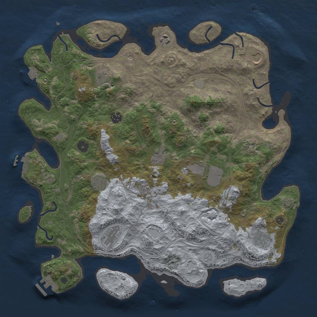 Rust Map: Procedural Map, Size: 4250, Seed: 744551309, 19 Monuments