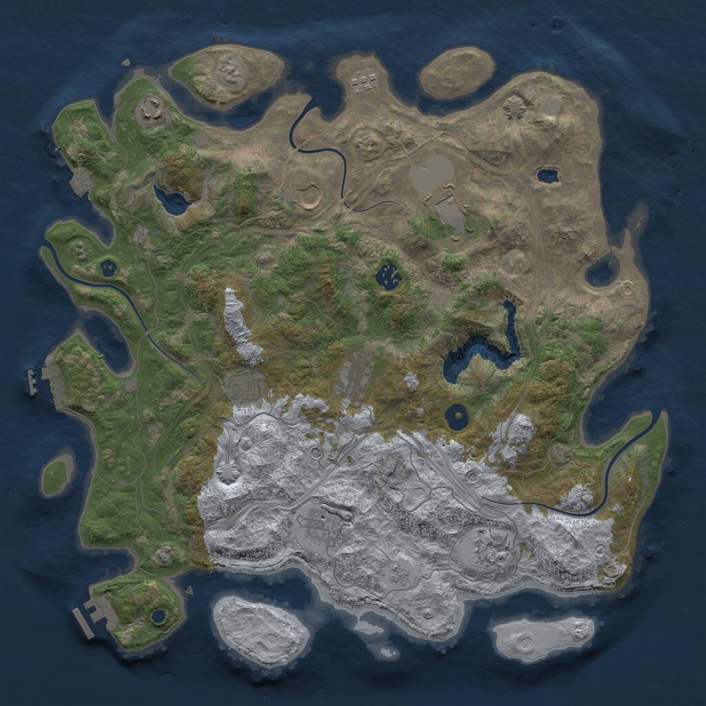Rust Map: Procedural Map, Size: 4250, Seed: 744551309, 15 Monuments