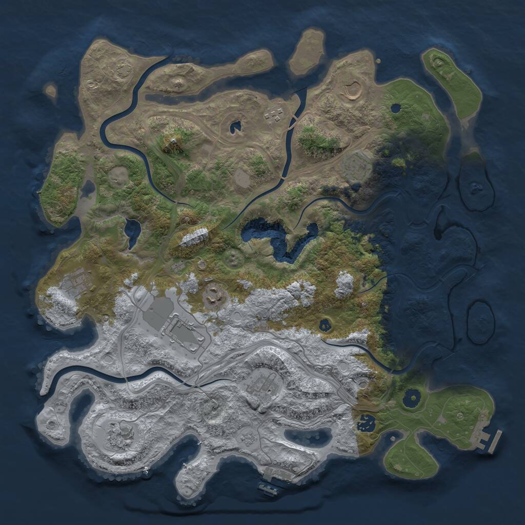 Rust Map: Procedural Map, Size: 4250, Seed: 2465, 15 Monuments
