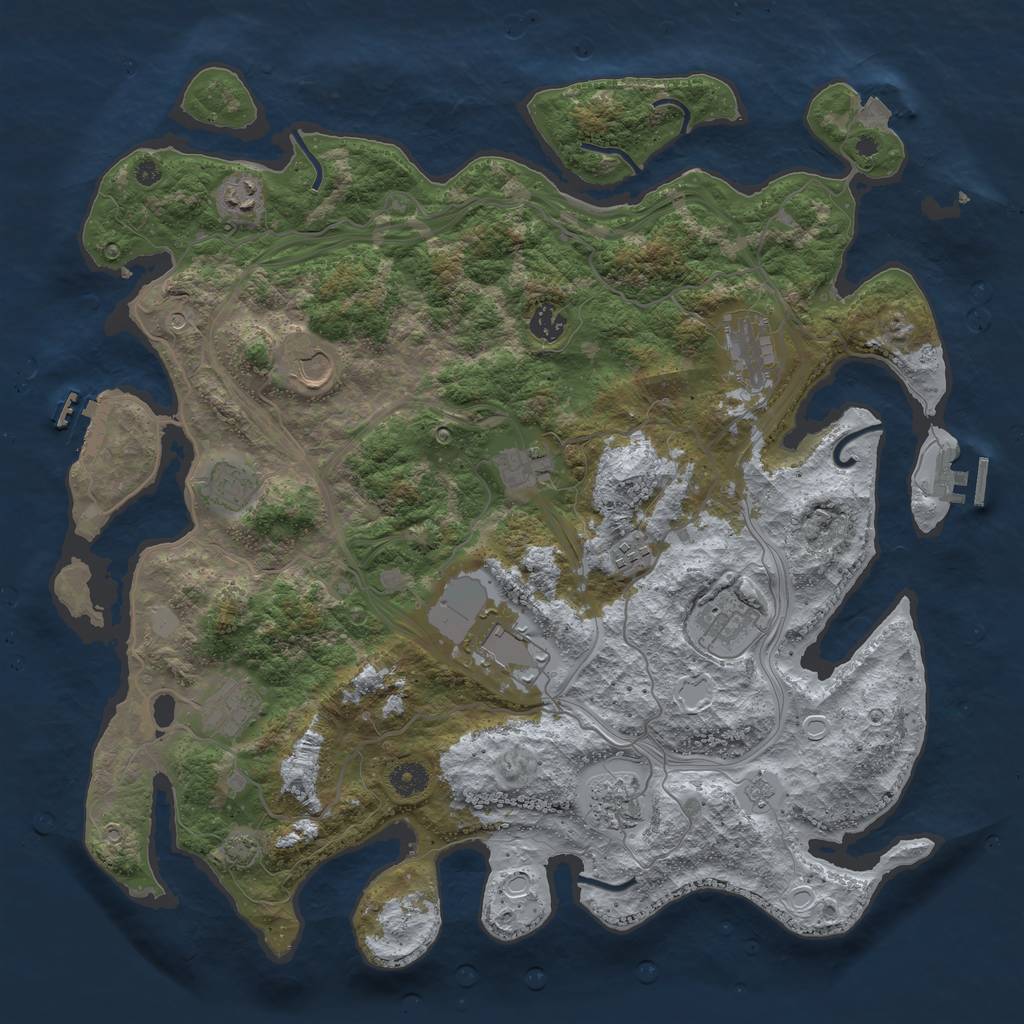 Rust Map: Procedural Map, Size: 4250, Seed: 522220541, 19 Monuments