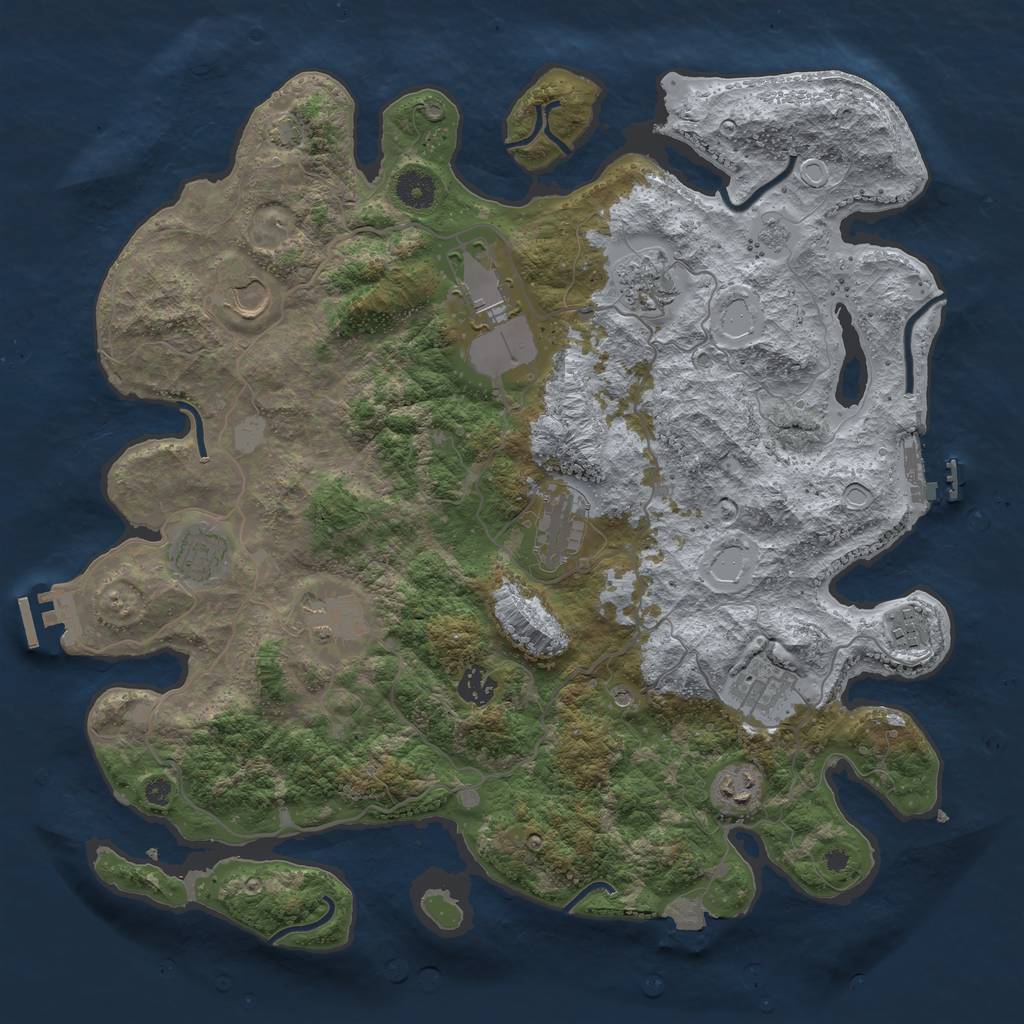 Rust Map: Procedural Map, Size: 4000, Seed: 804802009, 18 Monuments