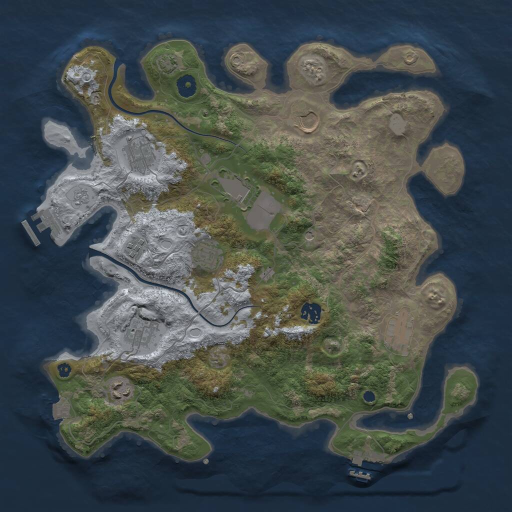 Rust Map: Procedural Map, Size: 3650, Seed: 748252, 15 Monuments