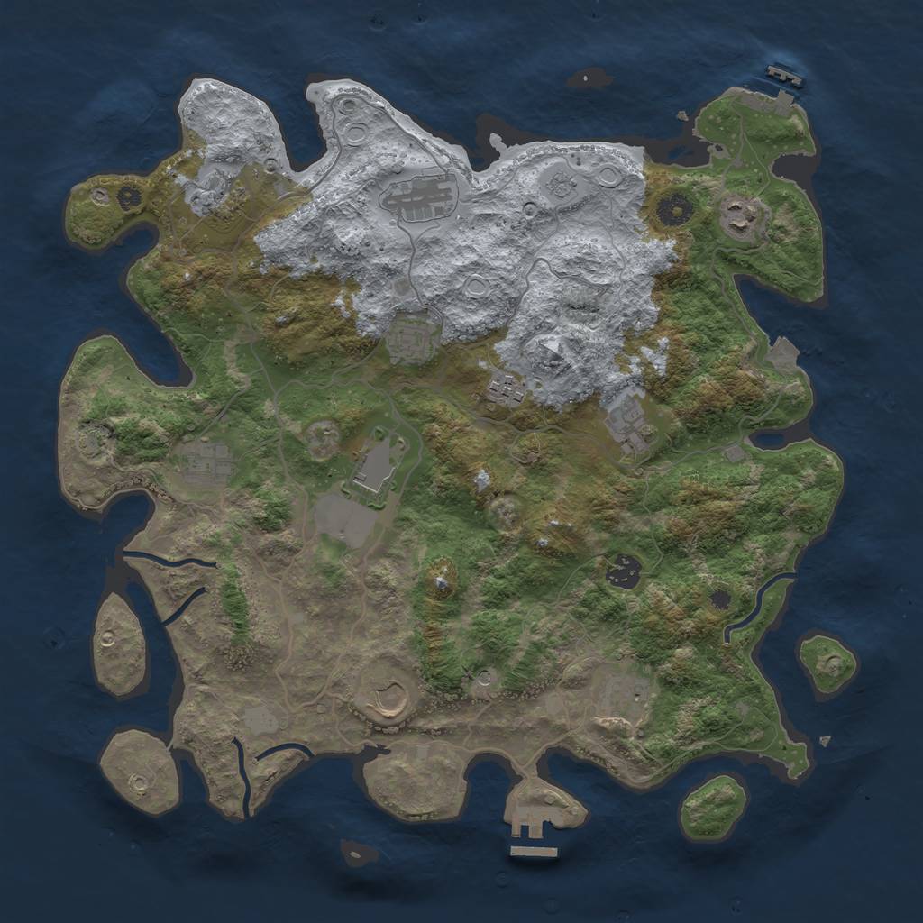 Rust Map: Procedural Map, Size: 4000, Seed: 335669285, 19 Monuments