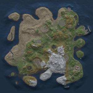 Thumbnail Rust Map: Procedural Map, Size: 3300, Seed: 1411780488, 15 Monuments