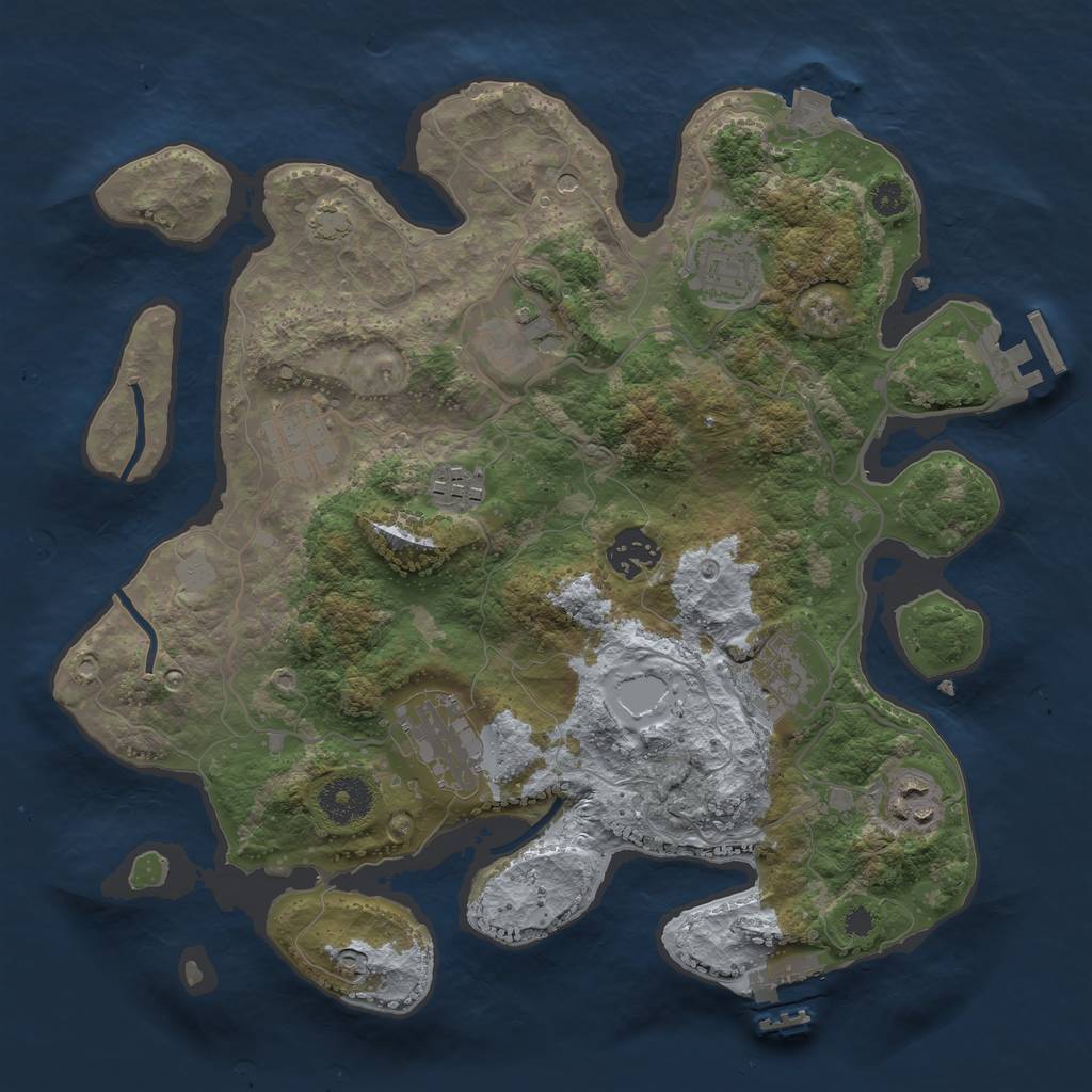 Rust Map: Procedural Map, Size: 3300, Seed: 1411780488, 15 Monuments