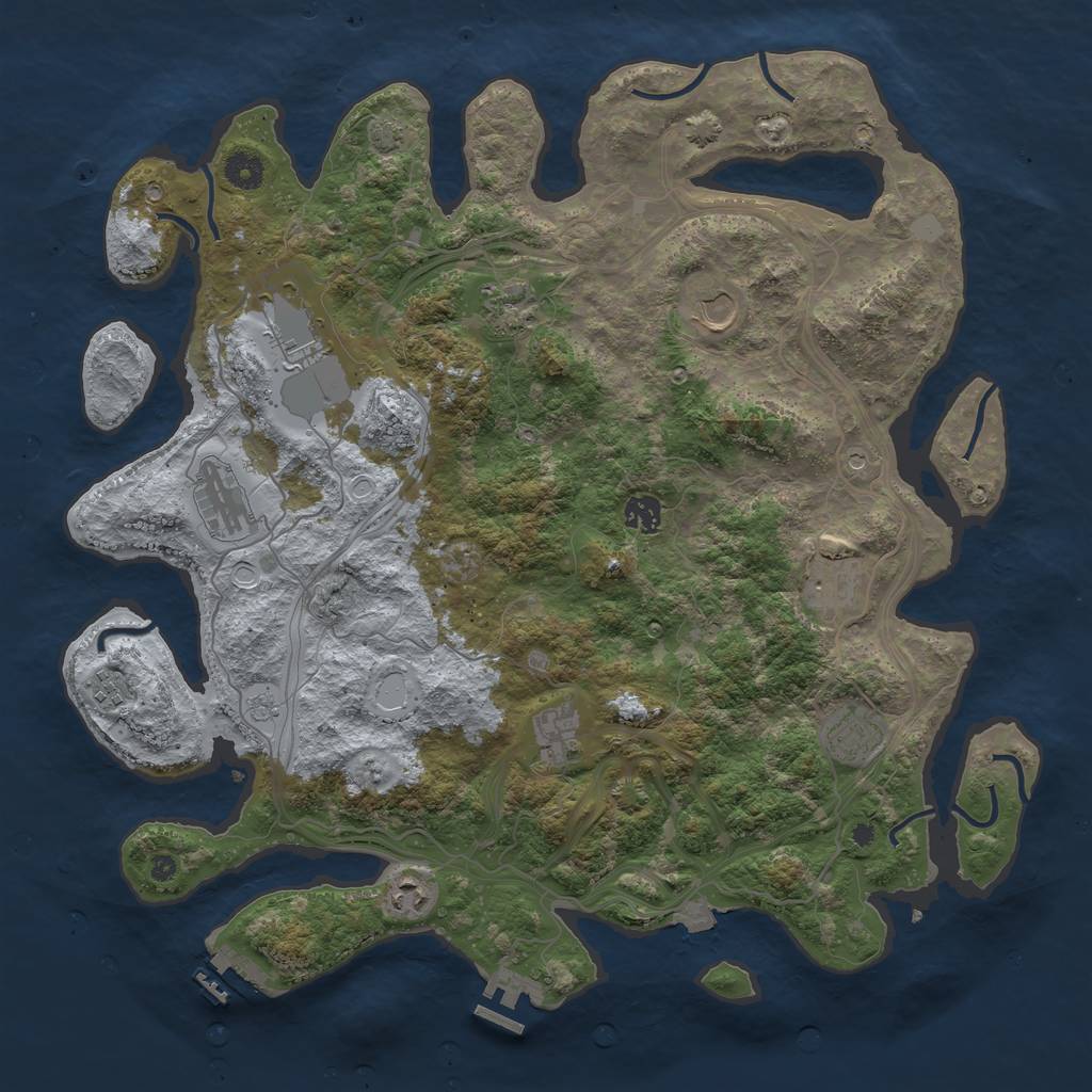 Rust Map: Procedural Map, Size: 4250, Seed: 1015522115, 18 Monuments