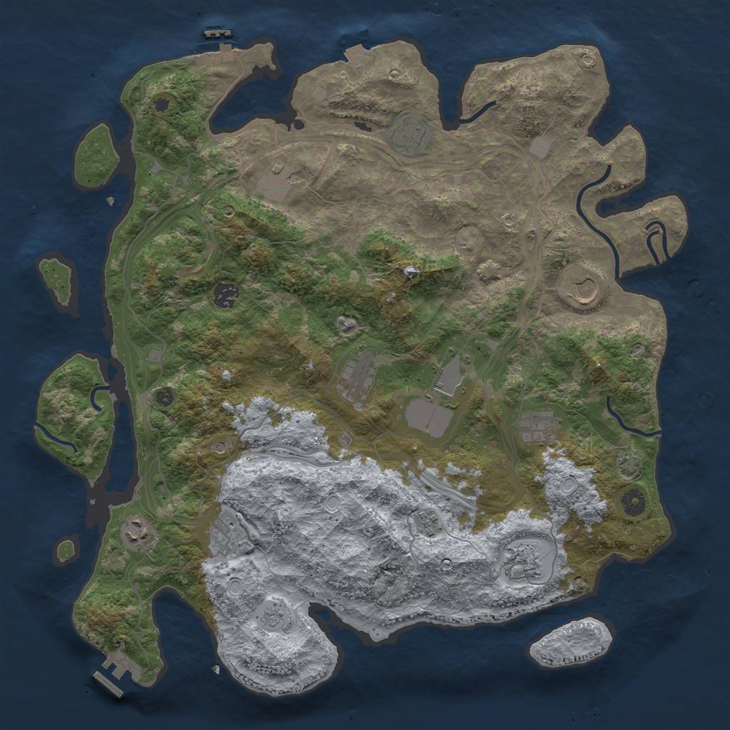 Rust Map: Procedural Map, Size: 4250, Seed: 1210274414, 19 Monuments