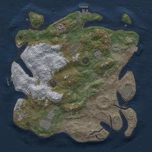 Thumbnail Rust Map: Procedural Map, Size: 3500, Seed: 384958750, 16 Monuments