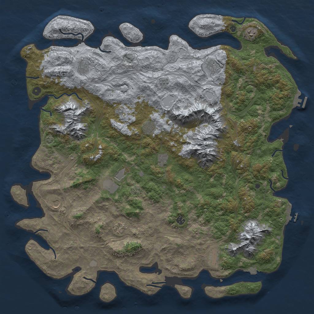 Rust Map: Procedural Map, Size: 5500, Seed: 162455675, 19 Monuments