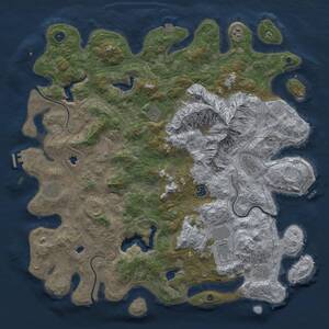Thumbnail Rust Map: Procedural Map, Size: 5000, Seed: 685643002, 16 Monuments