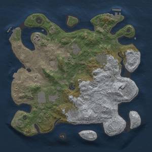 Thumbnail Rust Map: Procedural Map, Size: 3500, Seed: 93347022, 16 Monuments