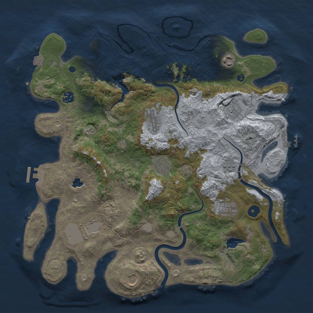 Rust Map: Procedural Map, Size: 4000, Seed: 656831640, 16 Monuments