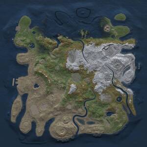 Thumbnail Rust Map: Procedural Map, Size: 4000, Seed: 656831640, 16 Monuments