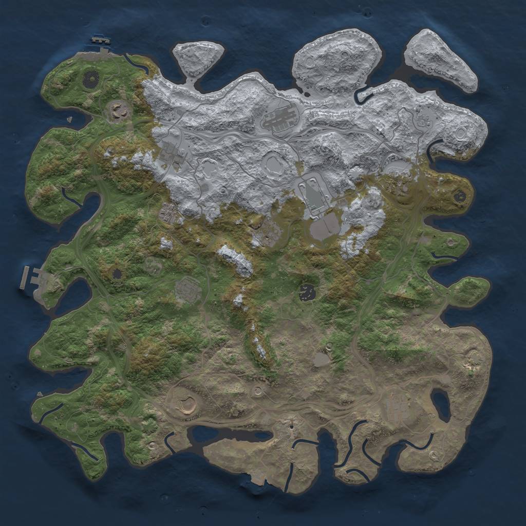 Rust Map: Procedural Map, Size: 4500, Seed: 1088834741, 19 Monuments